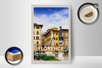 Panneau en bois voyage 12x18cm Florence Italie cadeau de vacances 2