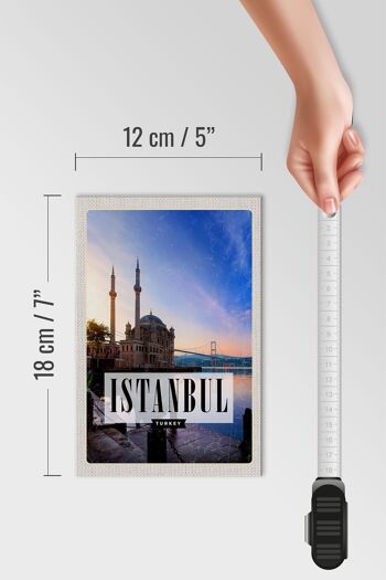 Panneau en bois voyage 12x18 cm Istanbul Turquie mosquée mer cadeau 4