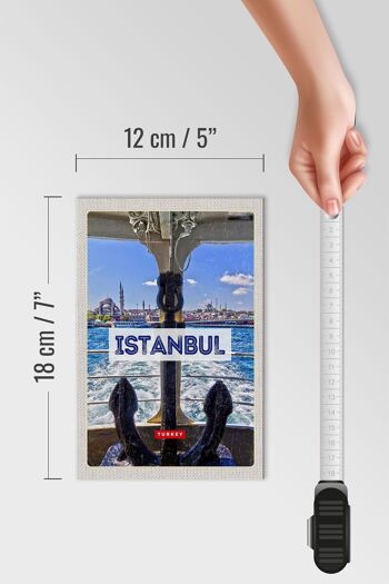 Panneau en bois voyage 12x18 cm Istanbul Turquie ancre mer cadeau 4