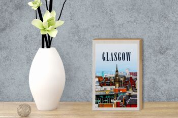 Panneau en bois voyage 12x18 cm Glasgow Écosse décoration de la vieille ville 3