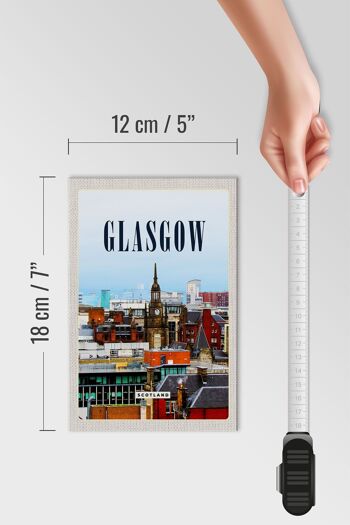 Panneau en bois voyage 12x18 cm Glasgow Écosse décoration de la vieille ville 4
