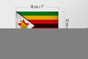 Panneau en bois drapeau Zimbabwe 18x12 cm Drapeau Zimbabwe décoration vintage 4