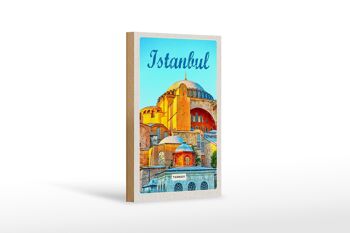 Panneau en bois voyage 12x18 cm Istanbul Turquie photo cadeau de vacances 1