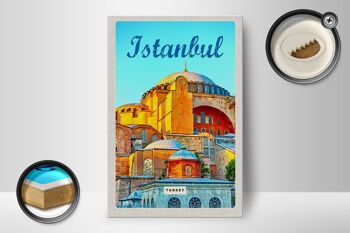 Panneau en bois voyage 12x18 cm Istanbul Turquie photo cadeau de vacances 2