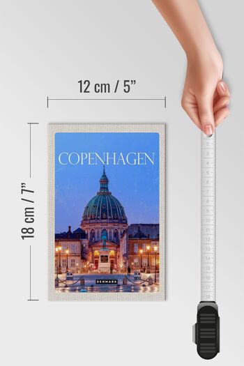Panneau en bois voyage 12x18 cm Copenhague Danemark décoration Amalienborg 4