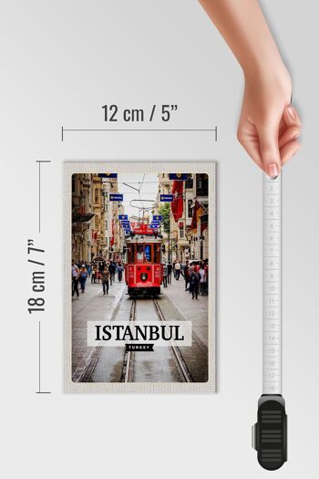 Panneau en bois voyage 12x18 cm Istanbul Turquie destination de voyage tramway 4