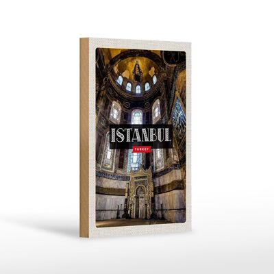 Holzschild Reise 12x18 cm Istanbul Turkey Moschee Reiseziel