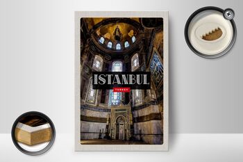 Panneau en bois voyage 12x18 cm Istanbul Turquie Mosquée destination de voyage 2