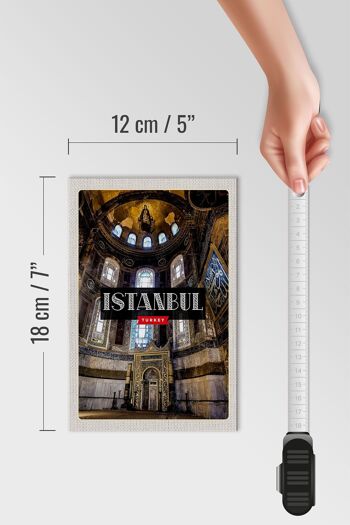 Panneau en bois voyage 12x18 cm Istanbul Turquie Mosquée destination de voyage 4