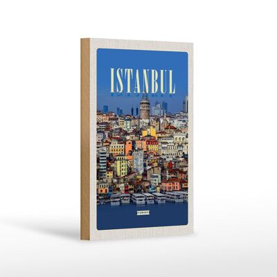 Holzschild Reise 12x18 cm Istanbul Turkey City Guide Geschenk