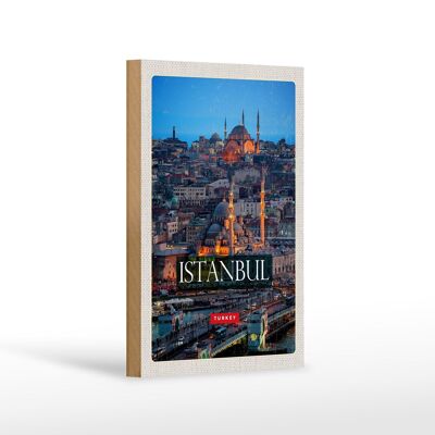 Cartel de madera de viaje 12x18 cm Estambul Turquía cuadro decoración mezquita