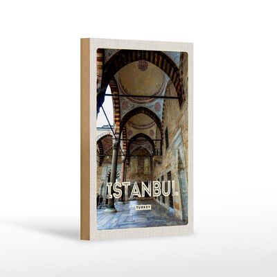 Cartello in legno da viaggio 12x18 cm Retro Istanbul Turchia Moschea regalo
