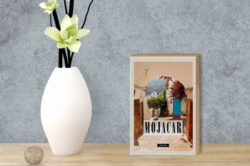 Panneau en bois voyage 12x18 cm Mojacar Espagne décoration de vacances 3