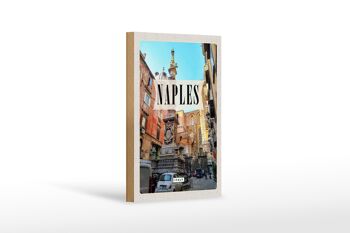 Panneau en bois voyage 12x18cm Naples Italie Naples Italie architecture tinsign 1