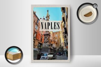 Panneau en bois voyage 12x18cm Naples Italie Naples Italie architecture tinsign 2