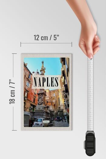 Panneau en bois voyage 12x18cm Naples Italie Naples Italie architecture tinsign 4