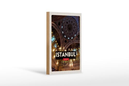 Holzschild Reise 12x18 cm Retro Istanbul Turkey Großer Markt Dekoration