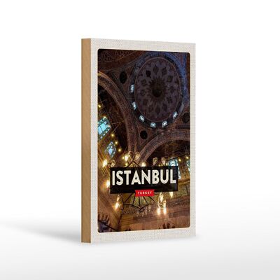 Cartel de madera de viaje 12x18 cm Retro Estambul Turquía gran mercado decoración