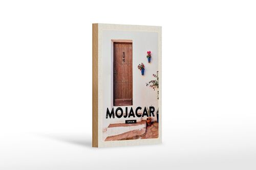 Holzschild Reise 12x18cm Mojacar Spain Spanien Hozltür Geschenk