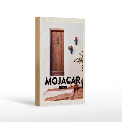 Wooden sign travel 12x18cm Mojacar Spain Spain wooden door gift