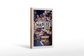 Panneau en bois voyage 12x18cm Naples Italie Naples guide de la ville Mer 1