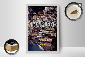 Panneau en bois voyage 12x18cm Naples Italie Naples guide de la ville Mer 2