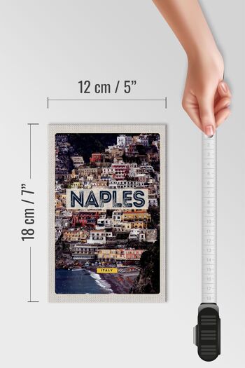 Panneau en bois voyage 12x18cm Naples Italie Naples guide de la ville Mer 4