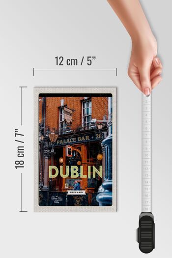 Panneau en bois voyage 12x18 cm Dublin Irlande Palace Bar destination de voyage 4