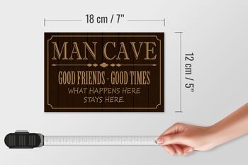 Panneau en bois disant 18x12cm homme caverne bons amis bons moments décoration 4