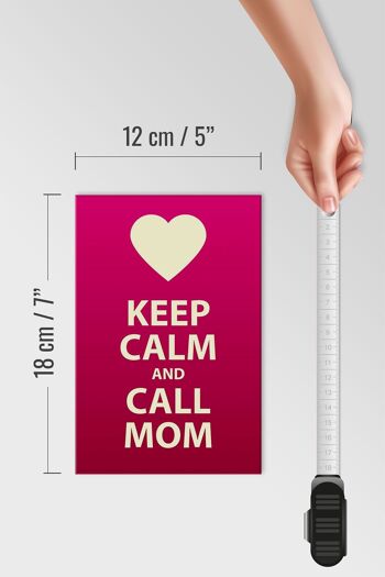 Panneau en bois disant 12x18 cm Keep calm and call Mom décoration cadeau 4