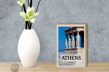 Panneau de voyage en bois 12x18cm, rétro, Athènes, grèce, décoration cadeau 3