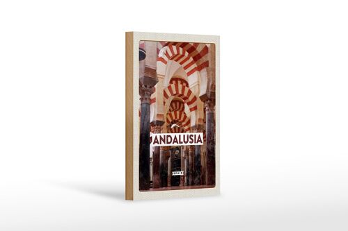 Holzschild Reise 12x18cm Retro Andalusia Spain Spanien Geschenk
