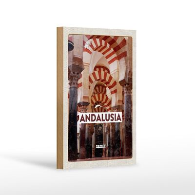 Holzschild Reise 12x18cm Retro Andalusia Spain Spanien Geschenk