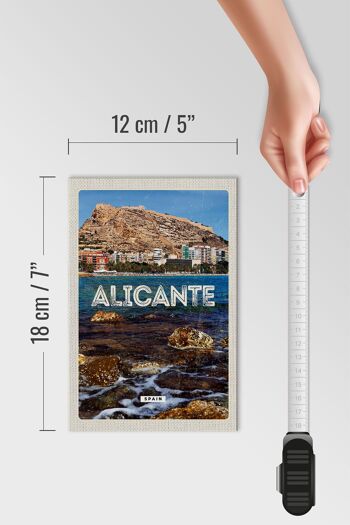 Panneau en bois voyage 12x18 cm Alicante Espagne Espagne vacances à la mer 4