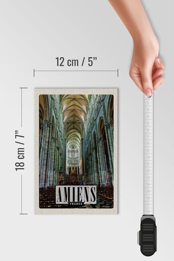Panneau en bois voyage 12x18 cm Amiens France cadeau cathédrale 4
