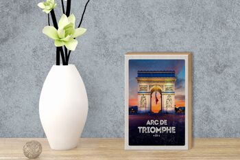 Panneau en bois voyage 12x18cm Arc de Triomphe Paris monument cadeau 3