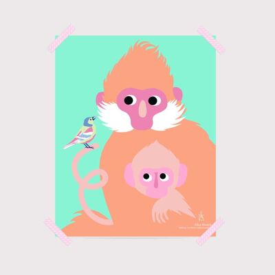 Poster di scimmie arancioni