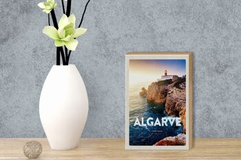 Panneau en bois voyage 12x18 cm Algarve Portugal falaises vacances mer 3