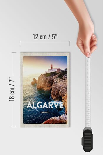Panneau en bois voyage 12x18 cm Algarve Portugal falaises vacances mer 4