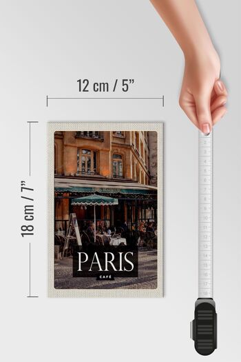 Panneau en bois voyage 12x18 cm Paris café restaurant décoration cadeau 4
