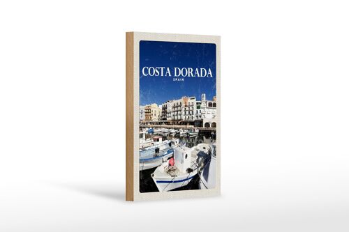 Holzschild Reise 12x18 cm Retro Coats Dorada Spain Meer Urlaub