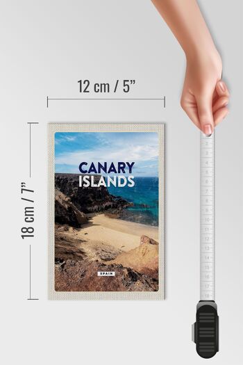 Panneau en bois voyage 12x18 cm falaises de la baie des îles Canaries sable de mer 4