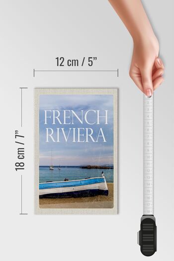Panneau en bois voyage 12x18 cm Rétro Côte d'Azur Mer Bateau Vacances 4