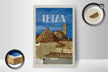 Panneau de voyage en bois 12x18cm, rétro Ibiza espagne, décoration de vacances de la vieille ville 2
