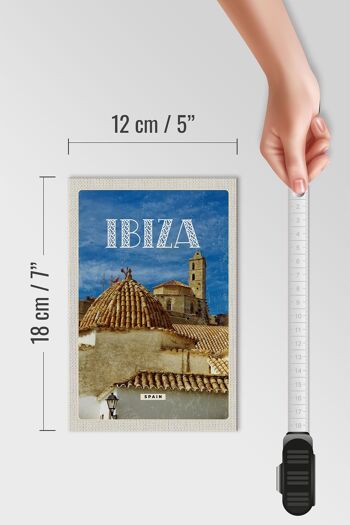 Panneau de voyage en bois 12x18cm, rétro Ibiza espagne, décoration de vacances de la vieille ville 4