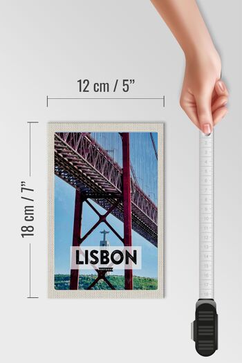 Panneau en bois voyage 12x18cm Lisbonne Portugal Ponte 25 de Abril décoration 4