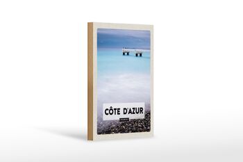 Panneau en bois voyage 12x18 cm cote d'azur France décoration vacances mer 1