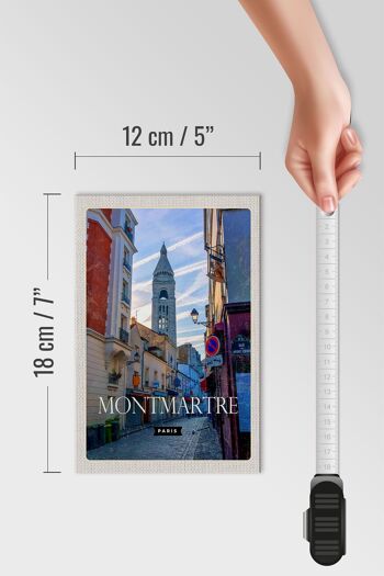 Panneau en bois voyage 12x18 cm décoration quartier artistique Montmartre Paris 4