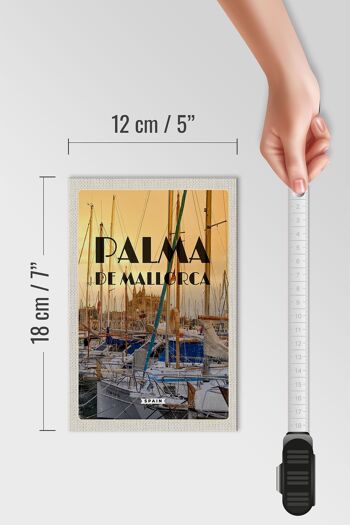 Panneau en bois voyage 12x18 cm décoration mer yachts Palma de Majorque 4