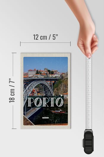 Panneau en bois voyage 12x18cm Pont Porto Portugal Ponte Dom Luís I 4